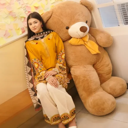 3 Pcs Women's Stitched Cotton Embroidered Suit